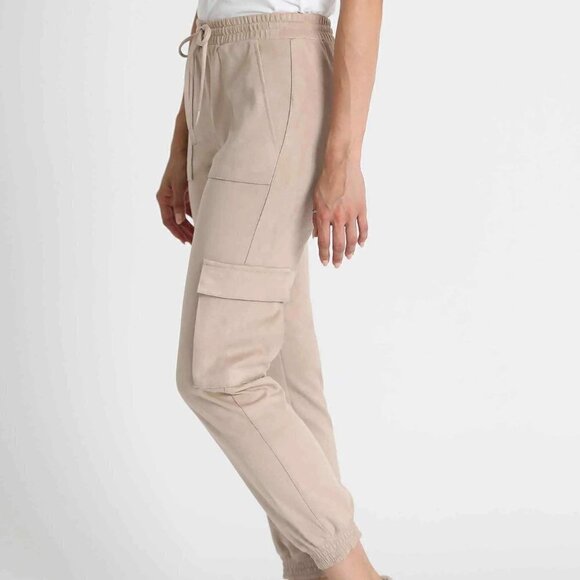 TRUTH Faux Suede Joggers Dune Size S - Picture 4 of 4